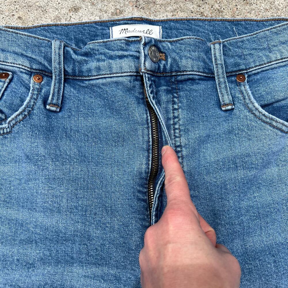 Madewell Perfect Vintage Distressed Cropped Ankle High Rise Jeans Size 32 - Picture 6 of 15